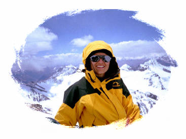 The author of these poems, Anne Jeannet, at Camp 3 17,800 feet elevation.